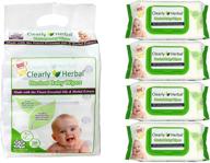 🌿 clearly herbal amazon's choice: gentle baby wipes bundle pack – 288 plant-based wipes (4 packs x 72 count) logo