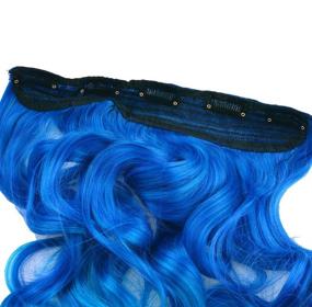 img 2 attached to 💙 AGPtek 26 "Enstyle Supreme Neon Tangle Curly 100% Human Color Hair Extension Ponytail в темно-синем и королевском синем цвете - преображайте свой образ!