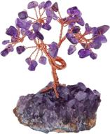 💰 enhance wealth and luck with rockcloud natural crystal tree stones chips money tree, featuring amethyst base for home decoration логотип