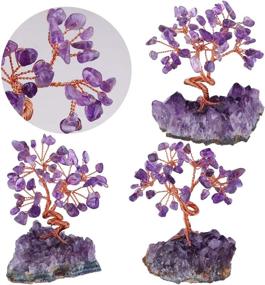 img 1 attached to 💰 Enhance Wealth and Luck with Rockcloud Natural Crystal Tree Stones Chips Money Tree, Featuring Amethyst Base for Home Decoration