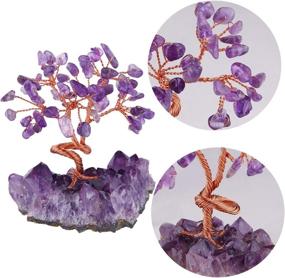 img 2 attached to 💰 Enhance Wealth and Luck with Rockcloud Natural Crystal Tree Stones Chips Money Tree, Featuring Amethyst Base for Home Decoration