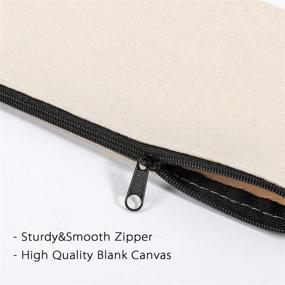img 1 attached to 10 Pack Blank DIY Craft Bag Canvas Pen Pencil Case - Cotton Canvas Invoice Bill Bag Makeup Bag Cosmetic Bag Multipurpose Travel Toiletry Pouch with Black Zipper - 7.5 x 5 inches - Apipi