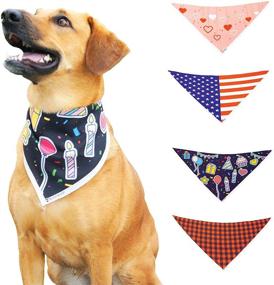 img 3 attached to 🐾 RUFF PAWS Dog Bandana Scarf - Set of 4, 100% Polyester Handkerchiefs for Small, Medium, and Large Dogs, Cute Accessories for Boy and Girl Dogs, Ideal for Holiday, Birthday, and Travel