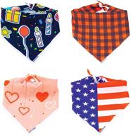 🐾 ruff paws dog bandana scarf - set of 4, 100% polyester handkerchiefs for small, medium, and large dogs, cute accessories for boy and girl dogs, ideal for holiday, birthday, and travel логотип