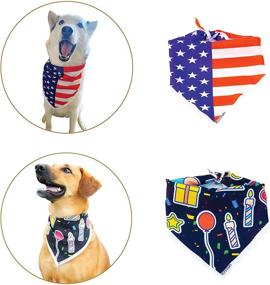 img 1 attached to 🐾 RUFF PAWS Dog Bandana Scarf - Set of 4, 100% Polyester Handkerchiefs for Small, Medium, and Large Dogs, Cute Accessories for Boy and Girl Dogs, Ideal for Holiday, Birthday, and Travel