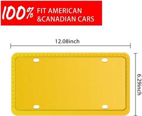 img 1 attached to 🚗 LivTee Universal American Auto Accessories License Plate Holder, 2 Pack Silicone Covers with Bolts Washer Caps, Rust-Proof, Rattle-Proof, Weather-Proof - Yellow