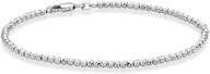 miabella italian-made 925 sterling silver diamond-cut 2.5mm round bead ball chain anklet ankle bracelet for women and teens available in 9, 10, 11 inches logo