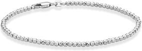 img 4 attached to Miabella Italian-Made 925 Sterling Silver Diamond-Cut 2.5mm Round Bead Ball Chain Anklet Ankle Bracelet for Women and Teens Available in 9, 10, 11 Inches