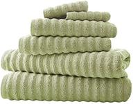 🧖 luxury spa collection: 6-piece ultra soft quick-dry 550gsm 100% combed cotton wavy towel set in sage - by amrapur overseas logo