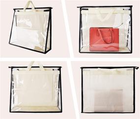 img 1 attached to Dust-Free Clear Handbag Storage Bag: Vercord Purse Organizer with Handle & Zipper