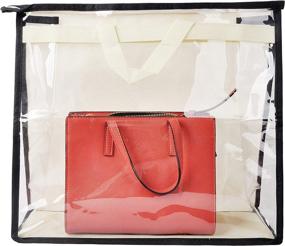 img 3 attached to Dust-Free Clear Handbag Storage Bag: Vercord Purse Organizer with Handle & Zipper