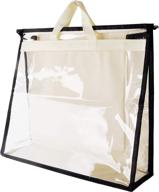 dust-free clear handbag storage bag: vercord purse organizer with handle & zipper logo