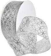 🎀 high-quality morex ribbon mars wired polyester ribbon, 2.5" x 50 yards: white/silver (buy online) logo