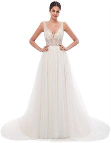 img 4 attached to Leyidress Beach Wedding Bridal Applique Women's Clothing and Dresses