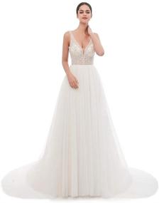 img 3 attached to Leyidress Beach Wedding Bridal Applique Women's Clothing and Dresses