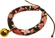 🌸 japanese floral print cat collar with golden bell by creation core logo