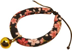 img 1 attached to 🌸 Japanese Floral Print Cat Collar with Golden Bell by Creation Core