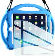 🔵 topesct kids case for new ipad 2017/2018 9.7 inch - shockproof silicone handle stand case + tempered glass screen protector (blue) logo