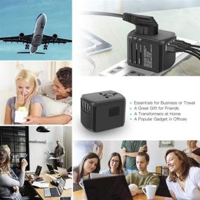 img 1 attached to 🌍 All-in-One Universal Power Adapter: Fast Charging USB International Travel Adaptor for 224+ Countries with 4 USB Ports, AC Socket, US to AU UK Europe Plugs