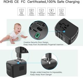 img 2 attached to 🌍 All-in-One Universal Power Adapter: Fast Charging USB International Travel Adaptor for 224+ Countries with 4 USB Ports, AC Socket, US to AU UK Europe Plugs