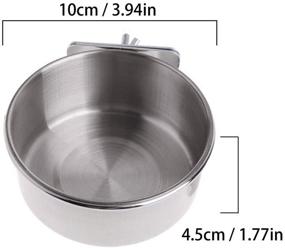 img 1 attached to QX-Pet Supplies Stainless Steel Bird Feeding Dish Cups with Clamp - Ideal for Macaw, African Greys, Budgies, Parakeet, Cockatiels, Conure, Lovebird, Finch - Small Animal Cage Bowl for Food and Water