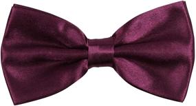 img 1 attached to 🎩 Adjustable Pre-Tied Bowtie for Weddings - Burgundy Men's Accessories in Ties, Cummerbunds & Pocket Squares