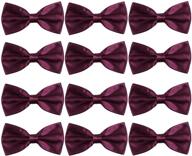 🎩 adjustable pre-tied bowtie for weddings - burgundy men's accessories in ties, cummerbunds & pocket squares logo