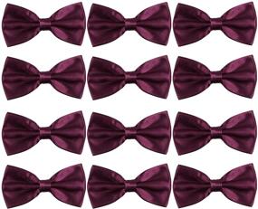 img 3 attached to 🎩 Adjustable Pre-Tied Bowtie for Weddings - Burgundy Men's Accessories in Ties, Cummerbunds & Pocket Squares