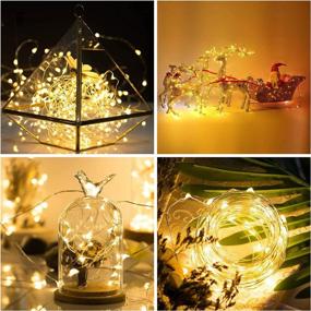 img 2 attached to 🔮 Fairy Lights Battery Operated LED String Lights with Remote - 4 Pack 33FT 100 LED 8 Modes - Waterproof Silver Wire Firefly Lights for Bedroom, Christmas, Party, Wedding, Garden, Home Decoration - Warm White