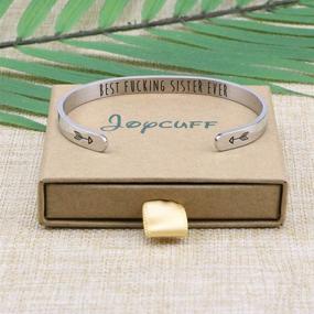 img 1 attached to Sister Bracelet Personalized Birthday Jewelry: The Perfect BFF Gift for Women with Engraved Mantra Cuff Bangle