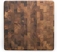 🔪 ironwood gourmet 28218: premium acacia wood square charleston end grain chef's board (14") - high-quality & stylish! logo