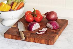 img 3 attached to 🔪 Ironwood Gourmet 28218: Premium Acacia Wood Square Charleston End Grain Chef's Board (14") - High-Quality & Stylish!