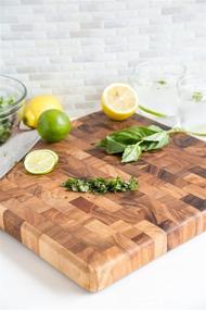 img 1 attached to 🔪 Ironwood Gourmet 28218: Premium Acacia Wood Square Charleston End Grain Chef's Board (14") - High-Quality & Stylish!