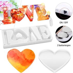 img 1 attached to 🎨 Create Stunning Epoxy Resin Crafts with Richoose 38Pcs DIY Resin Silicone Casting Molds Set and Love Sign Word Heart Shape Mold – Complete with 36Pcs Making Tools for Exquisite Home Table Decor