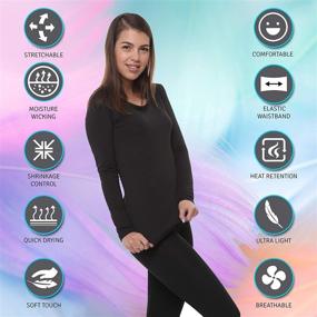 img 3 attached to 🔥 Warm and Cozy Women's Thermal Underwear Set: Outland Soft Fleece Lining 2pc Top & Leggings Long Johns