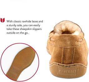 img 1 attached to Men's Minnetonka Golden Sheepskin Hardsole Moccasin Shoes: Uncompromising Comfort and Style