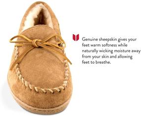 img 2 attached to Men's Minnetonka Golden Sheepskin Hardsole Moccasin Shoes: Uncompromising Comfort and Style