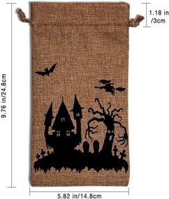 img 3 attached to 🎃 LUTER 9.8"x5.8" Halloween Burlap Bags - Trick or Treat Hessian Drawstring Gift Bags (10 Pack) for Party Candy, Cookies, Goodie Favors