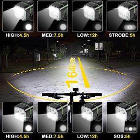 img 2 attached to 🚴 Enhanced 4000 Lumens USB Rechargeable Bike Headlight with LCD Power Display - Super Bright Front Light for Cycling, 8 Modes, IP65 Waterproof, 5000mAh Battery, 12 Hours Runtime