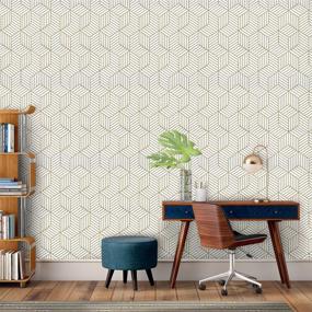 img 2 attached to 🔶 WENMER 17.71"x118" Geometric Hexagon Peel and Stick Wallpaper | Removable Self Adhesive Vinyl Film | Shelf Paper & Drawer Liner Roll | Ideal for Home Decor