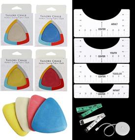 img 4 attached to 🧵 Enhance Your Sewing Projects with FADIKX 8Pcs Fabric Tailors Chalk, 4Pcs Tshirt Alignment Tool, and 3 Pcs Tape Measure Sewing Notions & Accessories