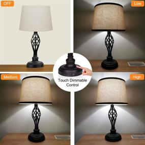 img 3 attached to Control Dimmable Nightstand Daylight Included Lighting & Ceiling Fans for Lamps & Shades