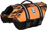 fido pet products paws aboard dog life jacket, small, racing flames logo