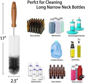 img 2 attached to 🧼 Bottle Brush Cleaner 5 Pack: Ultimate Cleaning Set for All Diameters & Sizes - Long Brushes for Water Bottles, Straws, and Kitchen Scrubbing