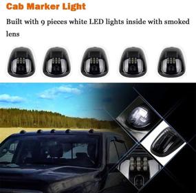 img 3 attached to 🚛 Enhance 2003-2018 Dodge Ram Truck with NPAUTO 5pcs Smoked LED Cab Marker Lights for Optimal Safety and Style