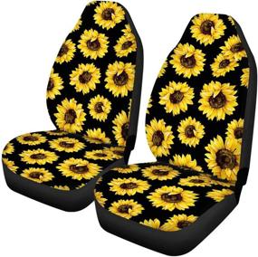img 4 attached to Cozeyat Sunflower Car Seat Cover: Stylish and Universal Auto Accessory for Sedans, SUVs, and More!