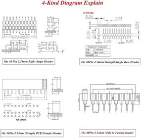 img 2 attached to 🔌 SamIdea 40 шт. в коробке 2,54 мм Пазовая плата PCB 40-контактная мужская и женская штырьковая гнездовая разъемная пластина для Arduino Prototype Shield: Улучшите свои проекты Ардуино с помощью универсальных разъемов!