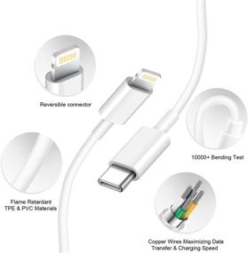 img 3 attached to 🔌 Мощное зарядное устройство мощностью 20 Вт с портом PD Type C для iPhone 12 13, в комплекте с кабелем USB C на Lightning длиной 6 футов - совместимо с iPhone 13/13Pro/12/12 Mini/12Pro/12 Pro Max/11/11 Pro Max/Xs Max/XR/X и другими (1 шт.)