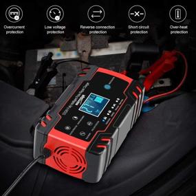 img 1 attached to 🔋 SUHU Car Battery Charger: 12V/8A 24V/4A Smart Automatic Charger for Car Truck Motorcycle Lawn Mower Boat Marine RV SUV ATV SLA Wet AGM Gel Cell Lead Acid Battery Maintenance