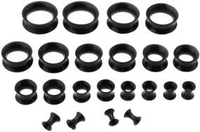 img 3 attached to 👂 PiercingJ 22pcs 8G-3/4 Ultra Thin Silicone Double Flared Flexible Tunnel Ear Stretching Plug Gauge Set - 11 Pairs